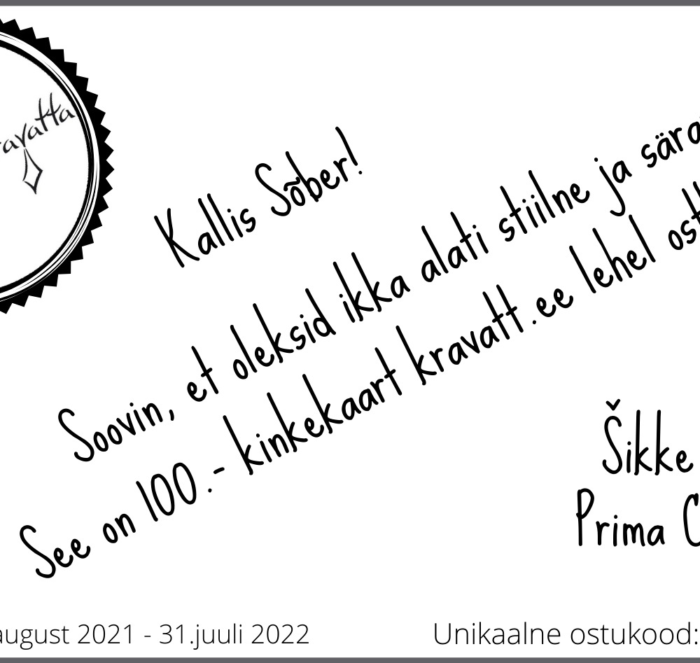 Prima Cravatta Kinkekaart 100eur
