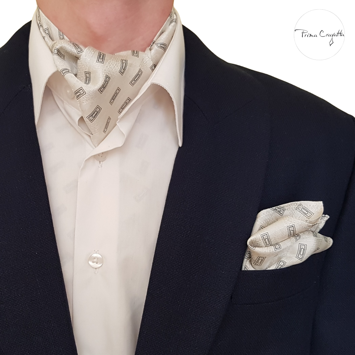 Prima Cravatta Casual ehk meeste lühike kravatt Laurencio de Abierto koos pintsaku ilurätiga Laurencio