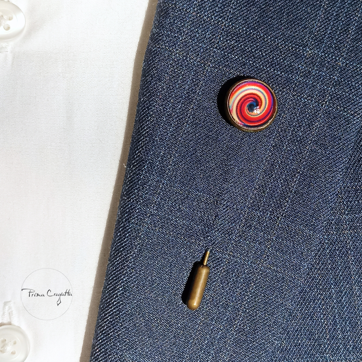 Klaaspärliga kravatinõel "Suur spiraal"