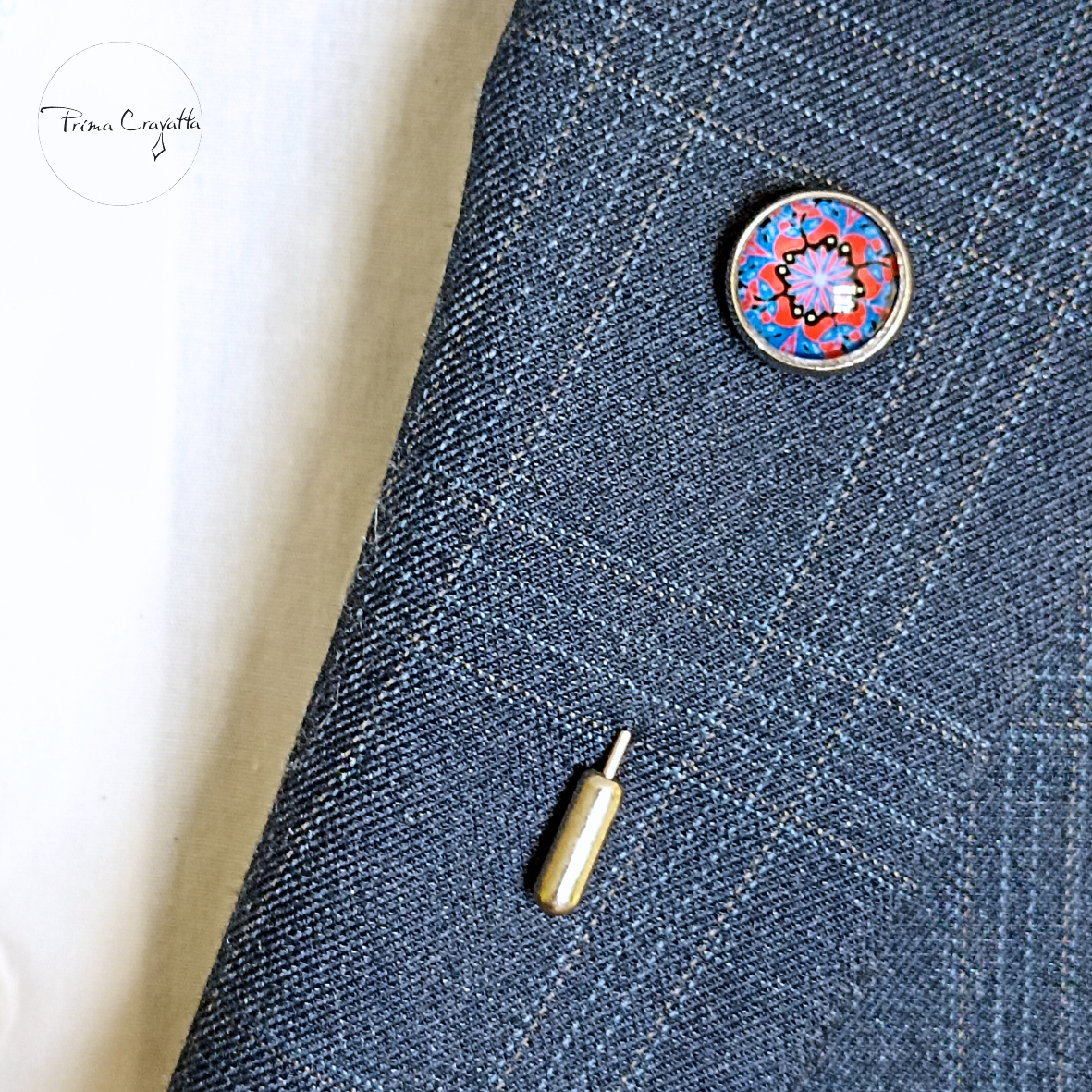 Klaaspärliga kravatinõel "Mandala"